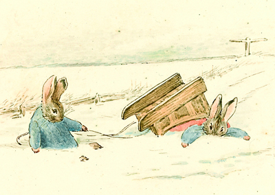 400x284 Beatrix Potter Christmas Card To Be Auctioned - Xmas Watercolor