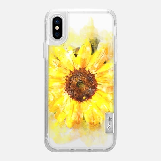 560x560 Sunflower Watercolor Floral Yellow Flower Casetify - Yellow Flower Watercolor