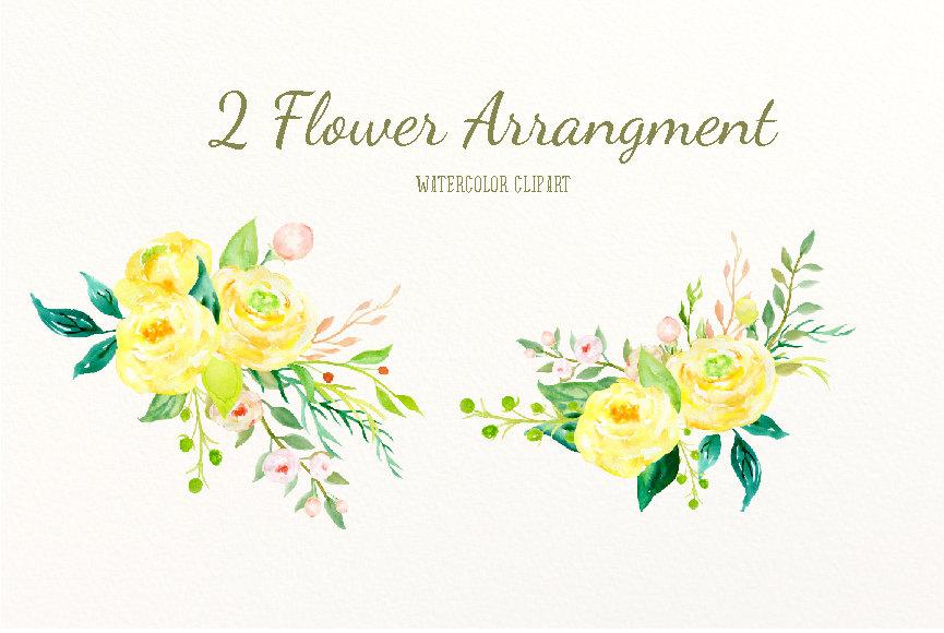 865x580 Watercolor Clipart Oh Joy, Yellow Rose Flowers And Decorative - Yellow Flower Watercolor