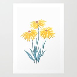 264x264 Watercolor Flower Art Prints Society6 - Yellow Flower Watercolor