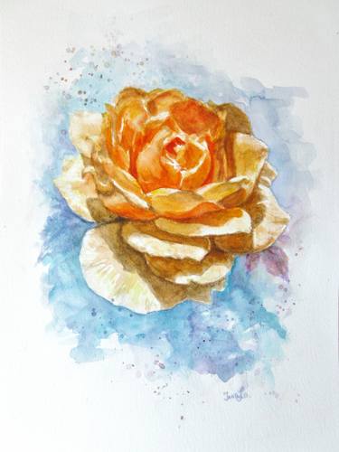 375x500 Yellow Rose - Yellow Rose Watercolor
