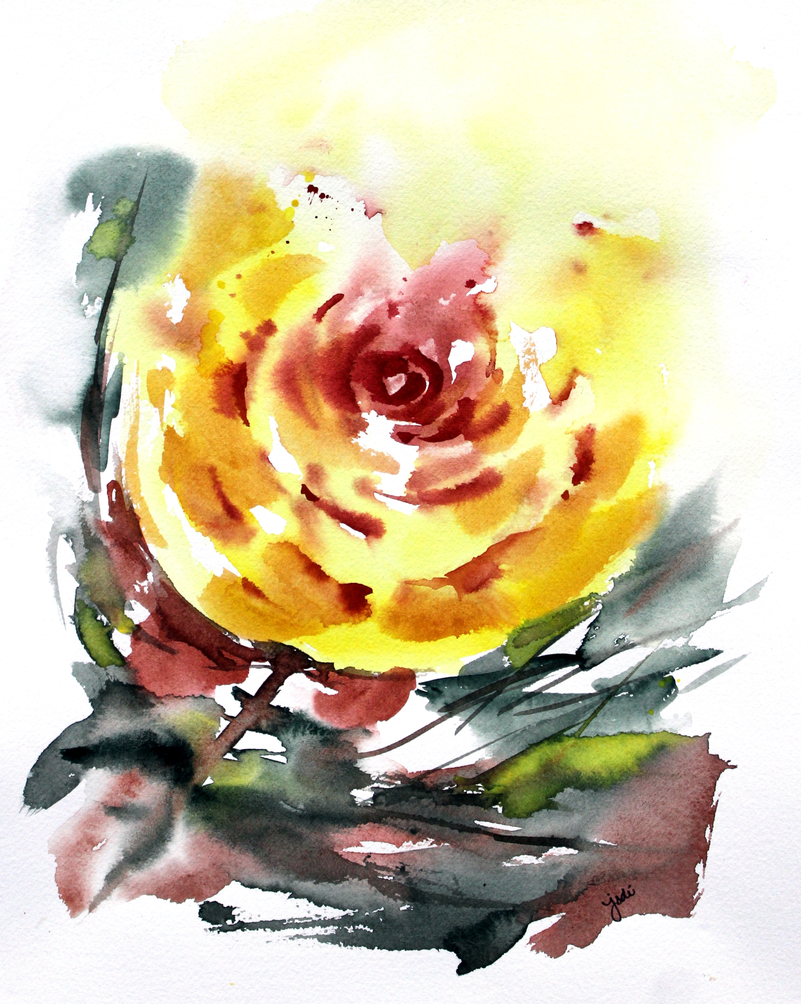 2718x3404 Creative Inspiration In Food, Watercolor, Photography, Writing And - Yellow Rose Watercolor