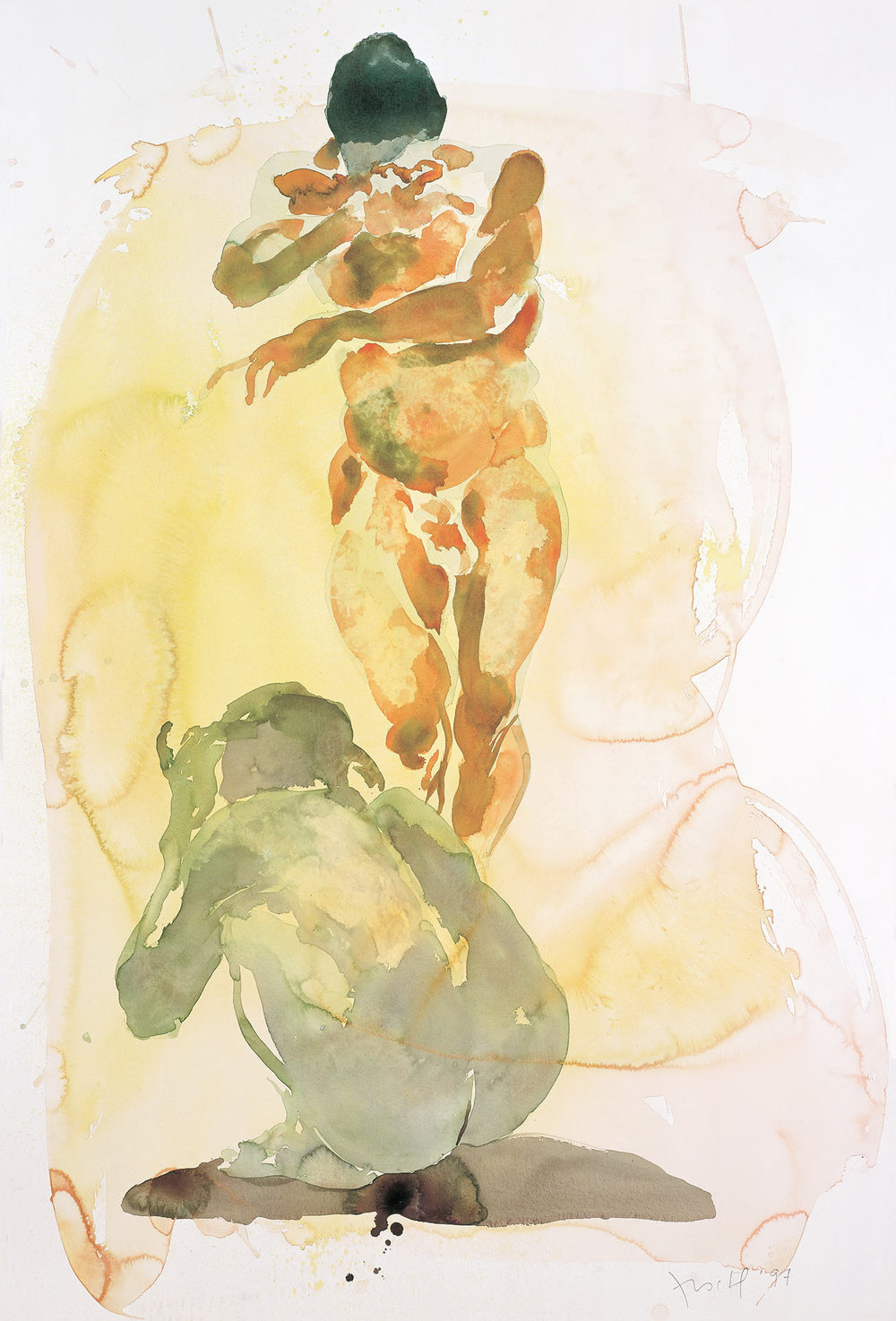 1000x1474 Watercolors Eric Fischl - Yellow Watercolor