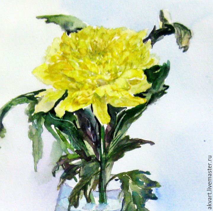 720x714 Watercolor. Flowers. Chrysanthemum Yellow Shop Online On - Yellow Watercolor Flowers