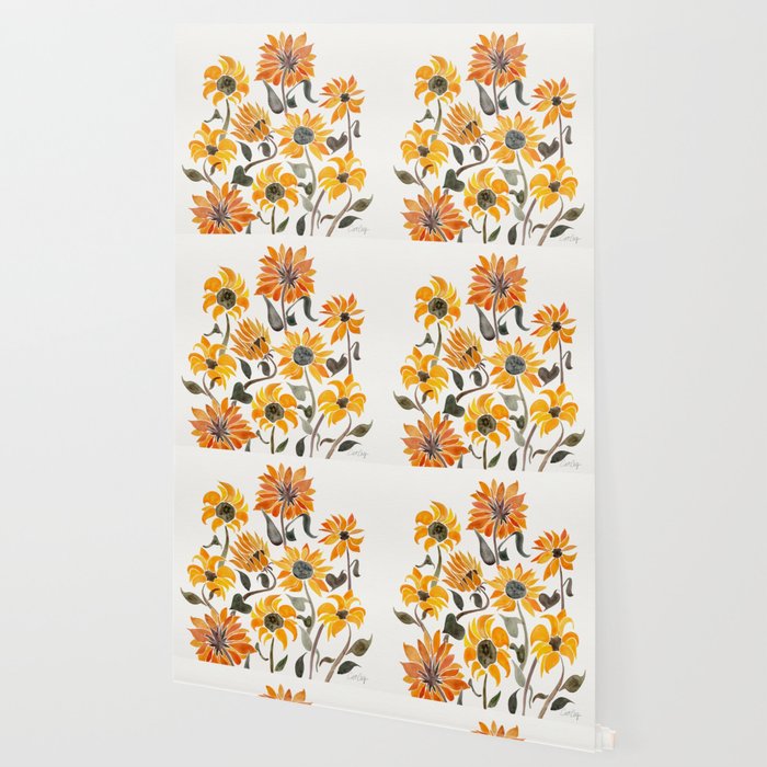 700x700 Sunflower Watercolor Yellow Amp Black Palette Wallpaper By Catcoq - Yellow Watercolor Wallpaper