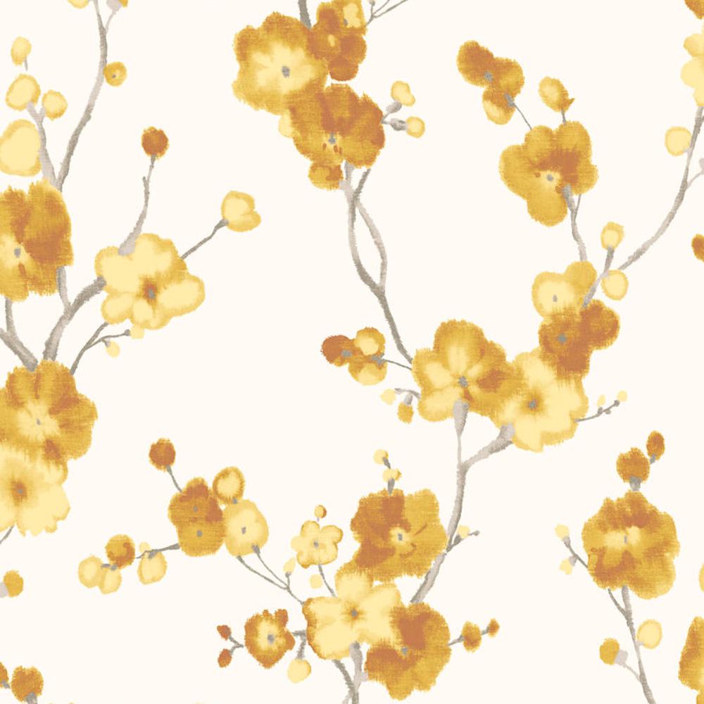 1000x1000 Watercolor Minimalist Blossoms Floral Yellow And White Wallpaper - Yellow Watercolor Wallpaper