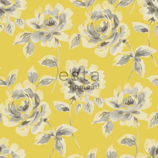 600x600 Wallpaper Watercolor Painted Roses Ochre Yellow And Brown - Yellow Watercolor Wallpaper