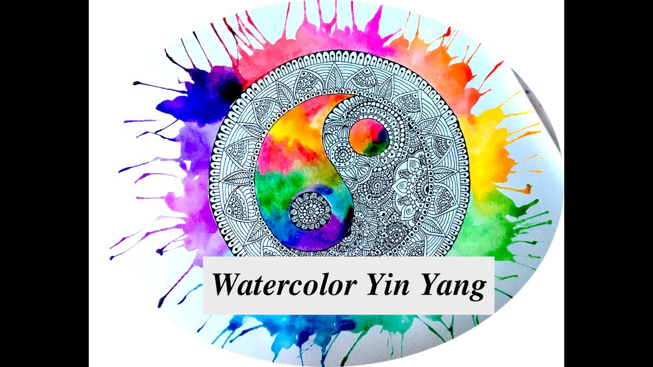 1280x720 Watercolor Yin Yang Mandala - Yin Yang Watercolor