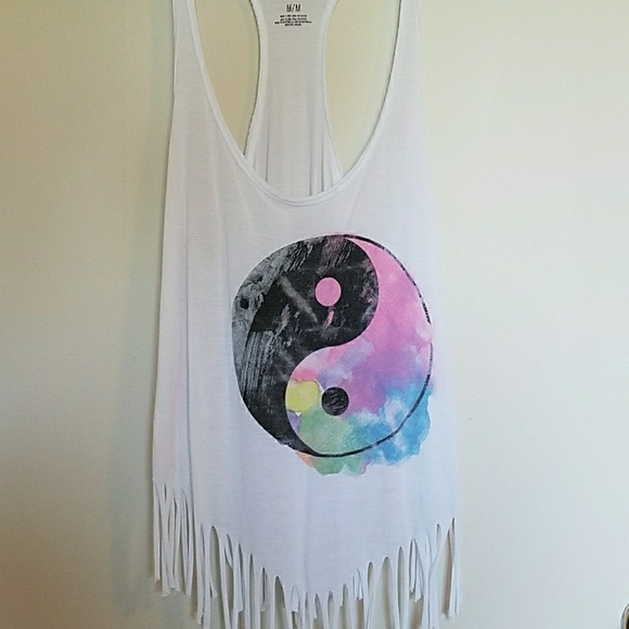 580x580 Watercolor Yinyang Fringe Tank Top Poshmark - Yin Yang Watercolor
