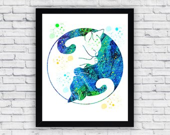 340x270 Watercolor Yin Yang Etsy - Yin Yang Watercolor