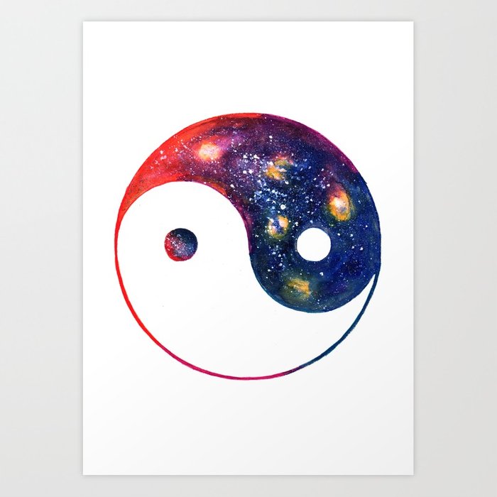 700x700 Yin Yang Symbol Watercolor Art Print By Aquarellesdemariastore - Yin Yang Watercolor