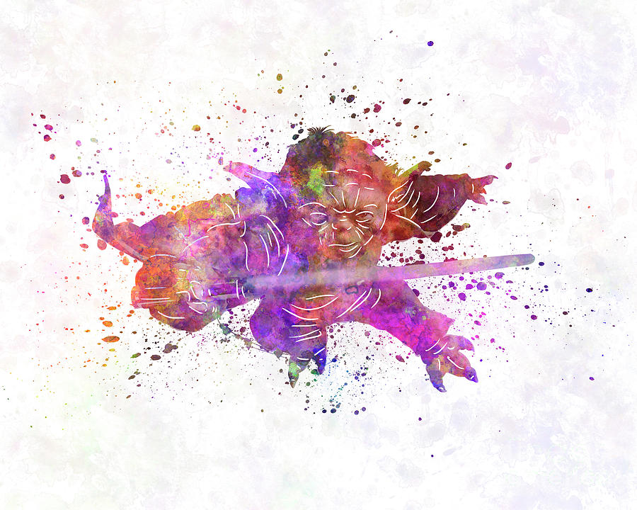 900x720 Yoda In Watercolor Art Painting By Pablo Romero - Yoda Watercolor