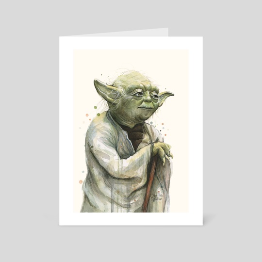 540x540 Yoda Watercolor, An Art Card By Olga Shvartsur - Yoda Watercolor
