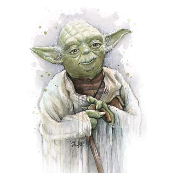 600x600 Yoda Watercolor - Yoda Watercolor