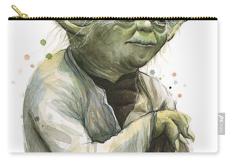 800x570 Yoda Watercolor Carry All Pouch For Sale By Olga Shvartsur - Yoda Watercolor
