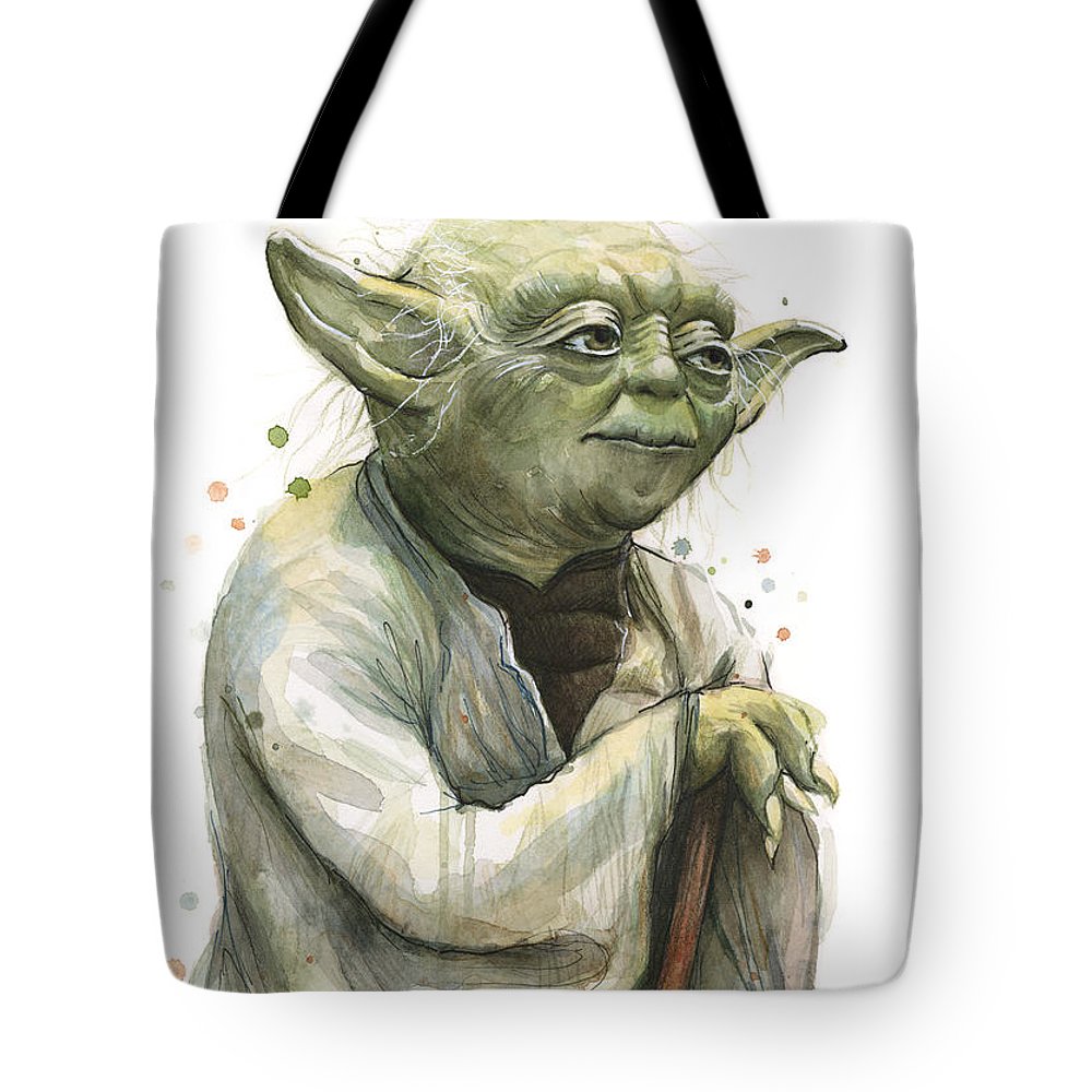 1000x1000 Yoda Watercolor Tote Bag For Sale By Olga Shvartsur - Yoda Watercolor