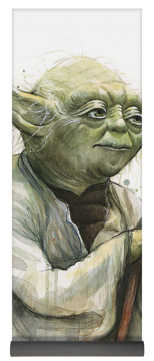 500x1171 Yoda Watercolor Yoga Mat For Sale By Olga Shvartsur - Yoda Watercolor