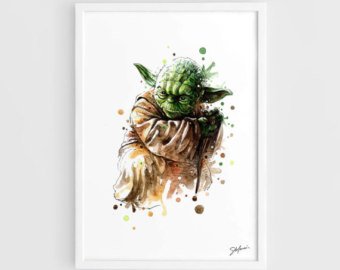 340x270 Yoda Art Etsy - Yoda Watercolor