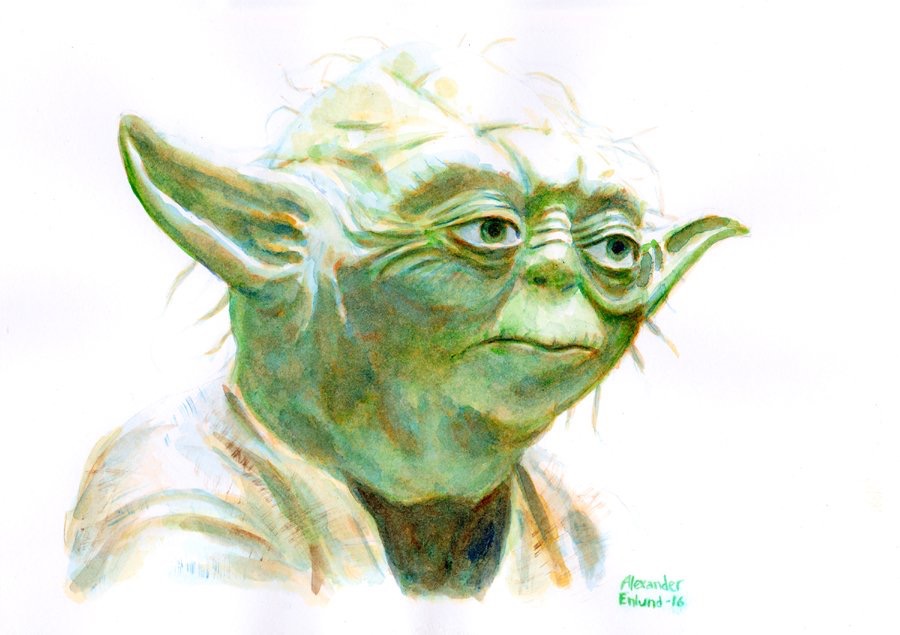 Yoda Watercolor at PaintingValley.com | Explore collection of Yoda ...