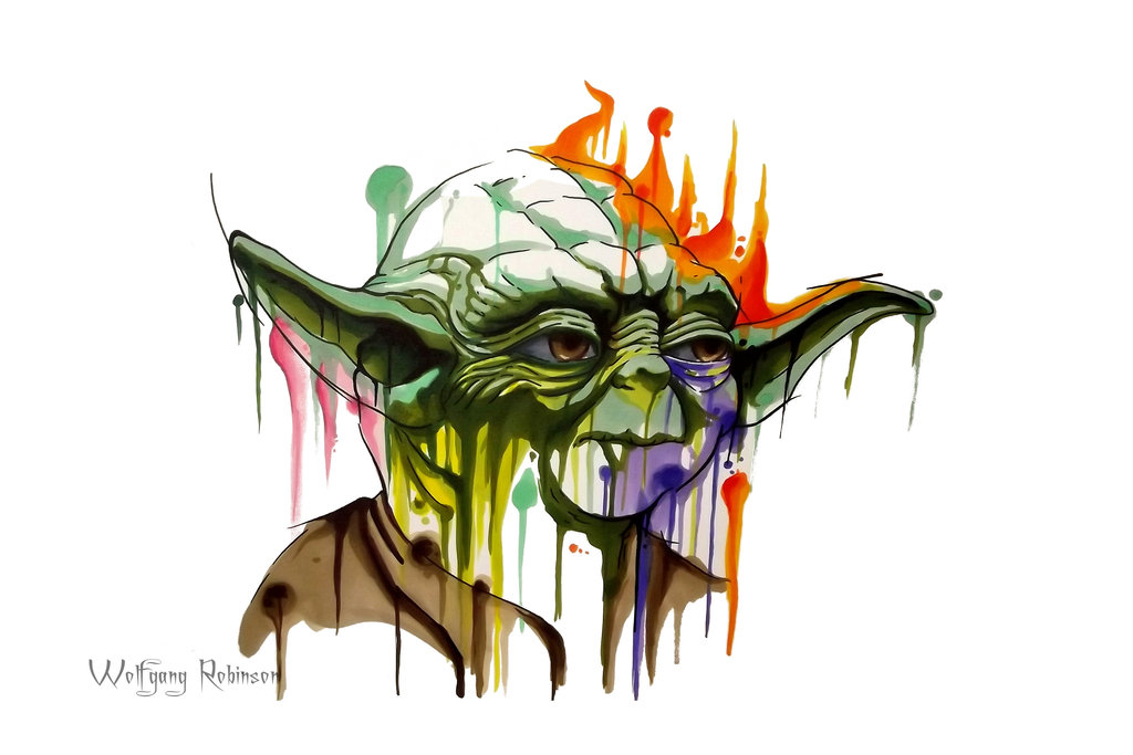 1024x683 Yoda Watercolor By Wolfgangrobinson - Yoda Watercolor