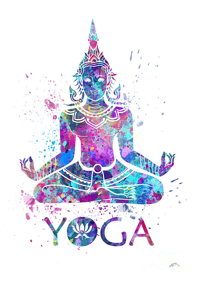 636x900 Yoga Meditation Watercolor Print Digital Art By Svetla Tancheva - Yoga Watercolor