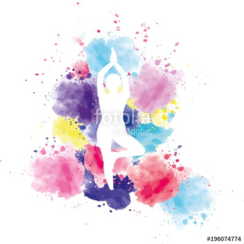 500x500 Yoga Watercolor Stock Image And Royalty Free Vector Files On - Yoga Watercolor