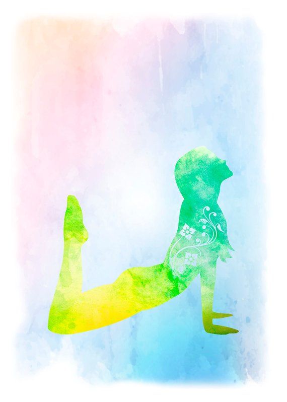 570x798 Yoga Art Yoga Watercolor Printed Cobra Pose Art Meditation Etsy - Yoga Watercolor