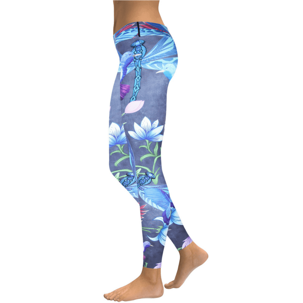 1000x1000 High Waist 3d Watercolor Exotic Bluebird Yogaworkout Leggings - Yoga Watercolor