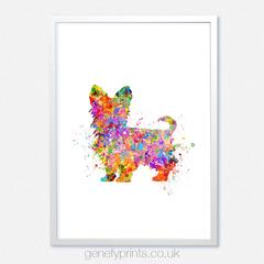 240x240 Yorkie Dog Watercolor Art Print - Yorkie Watercolor