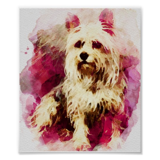 540x540 Yorkie Watercolor Poster - Yorkie Watercolor