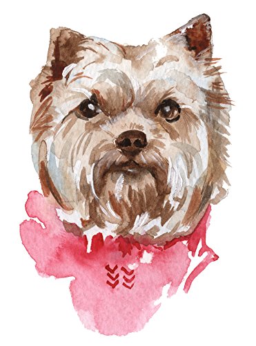 371x500 Adorable Watercolor Yorkie Puppy Dog In Pink Sweater - Yorkie Watercolor