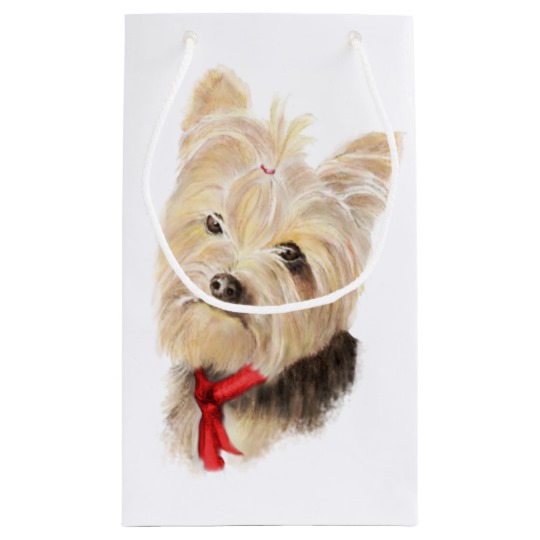 540x540 Cute Watercolor Yorkie Yorkshire Terrier Dog Small Gift Bag - Yorkie Watercolor