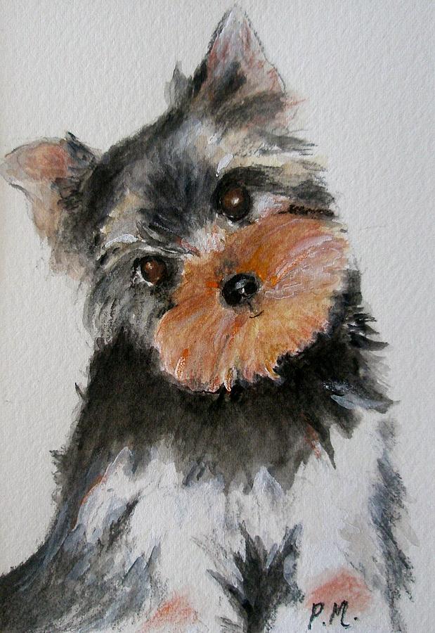 619x900 Yorkshire Terrier Painting By Pamela Morris - Yorkshire Terrier Watercolor
