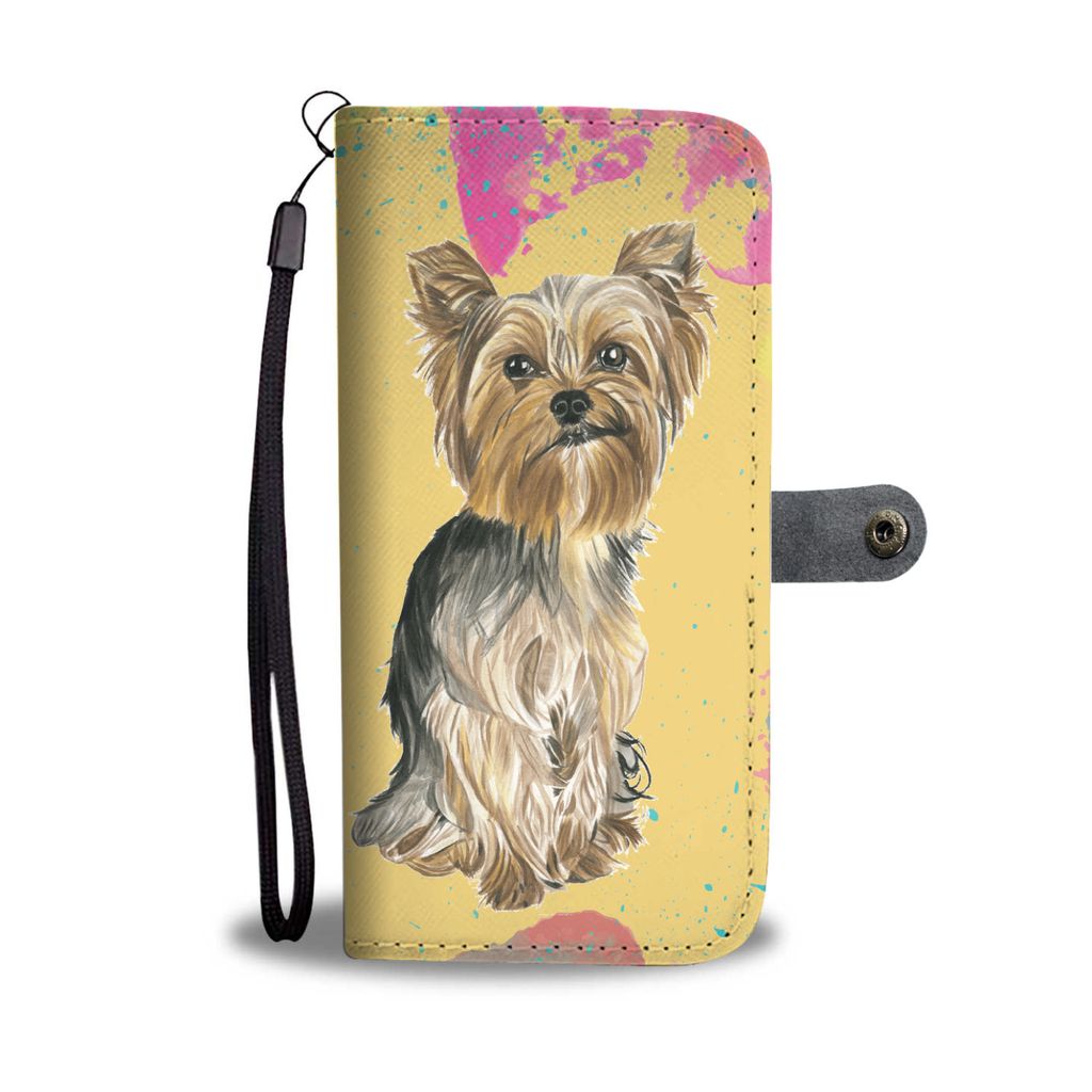 1024x1024 Yorkshire Terrier Watercolor Design No.1 Wallet Phone Case - Yorkshire Terrier Watercolor
