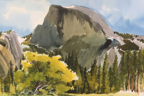 480x320 Watercolor Building From Three Colors Yosemite Conservancy - Yosemite Watercolor