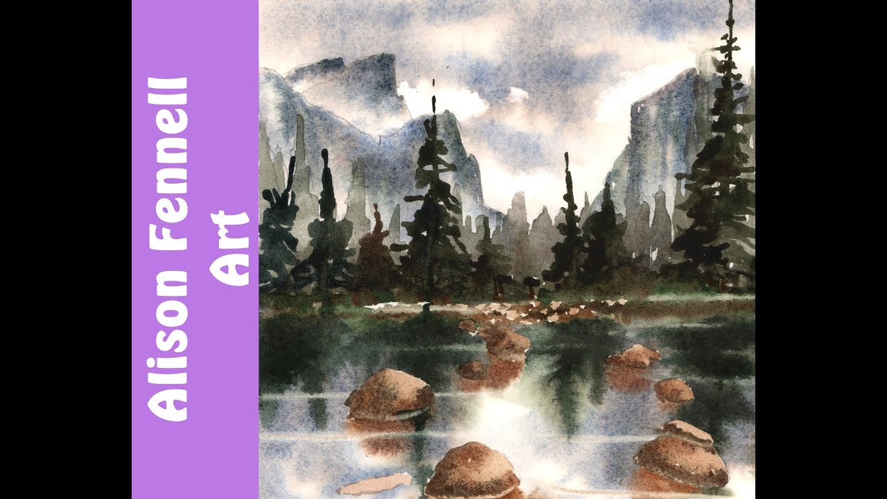 1280x720 Watercolor Landscape Tutorial - Yosemite Watercolor