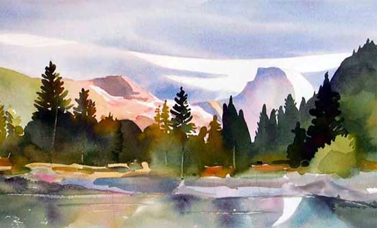 550x333 Watercolor By Osamu Yosemite Valley - Yosemite Watercolor
