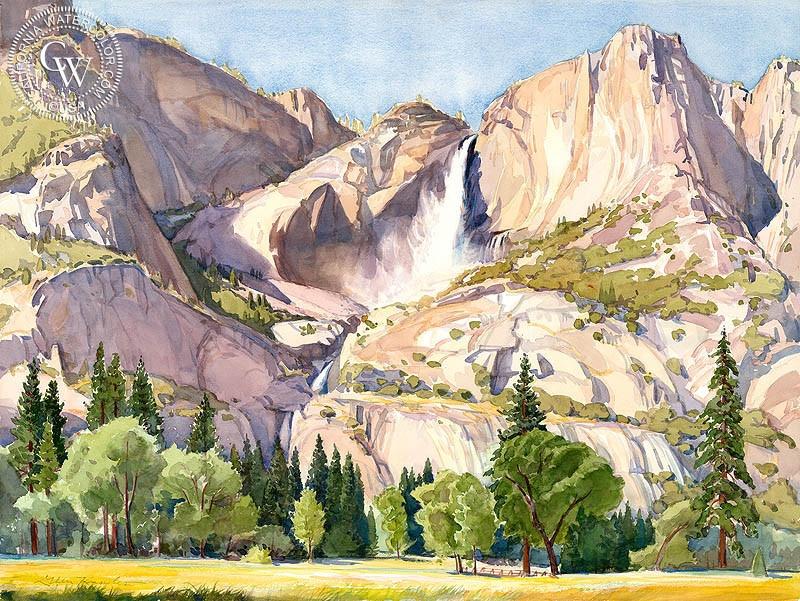 800x601 Yosemite Falls, Art By Glen Knowles California Watercolor - Yosemite Watercolor