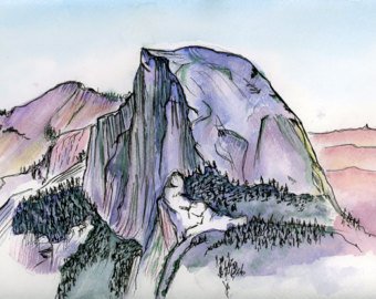 340x270 Yosemite Watercolor Etsy - Yosemite Watercolor