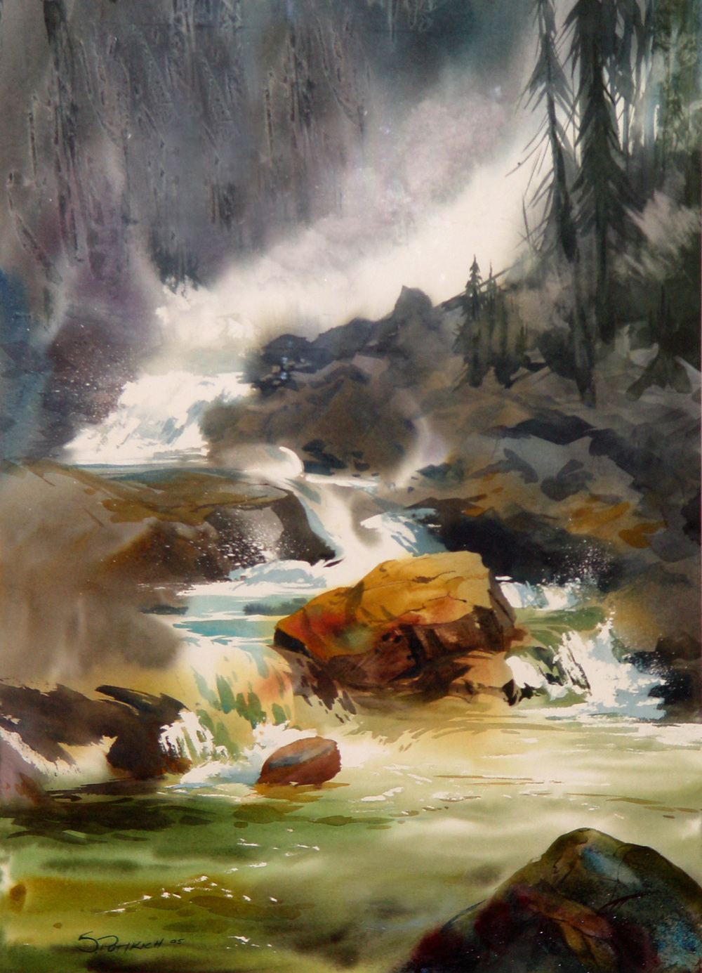 1000x1385 Fine Artyosemite Falls - Yosemite Watercolor
