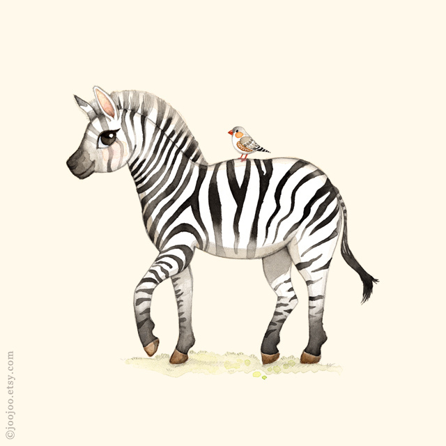 640x640 Zebra Watercolor Painting This Little Zebra Has A Tiny - Zebra Watercolor