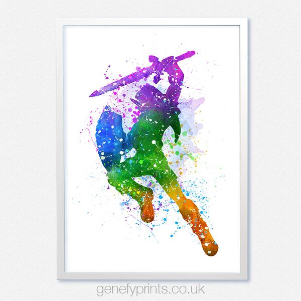 600x600 Legend Of Zelda Watercolor Print - Zelda Watercolor