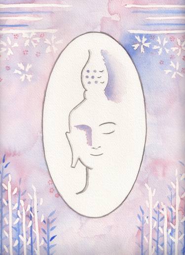 375x516 Saatchi Art Zen Original Painting Watercolor Painting By Darkis - Zen Watercolor