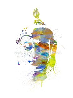 236x314 Shiva Zen Mixed Media Watercolor Art Print By Flyartbydaniel On - Zen Watercolor