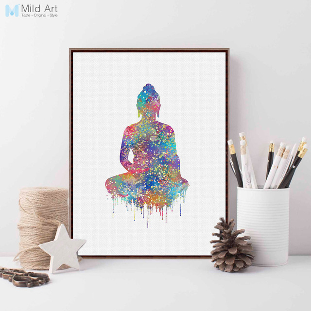 640x640 Watercolor Abstract Buddha Figure Lotus Zen Posters And Prints - Zen Watercolor