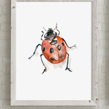 354x354 Watercolor Painting Of A Ladybug - Zen Watercolor