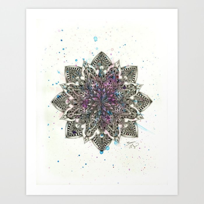 700x700 Zen Watercolor Mandala Full Art Print By Brilazar Society6 - Zen Watercolor