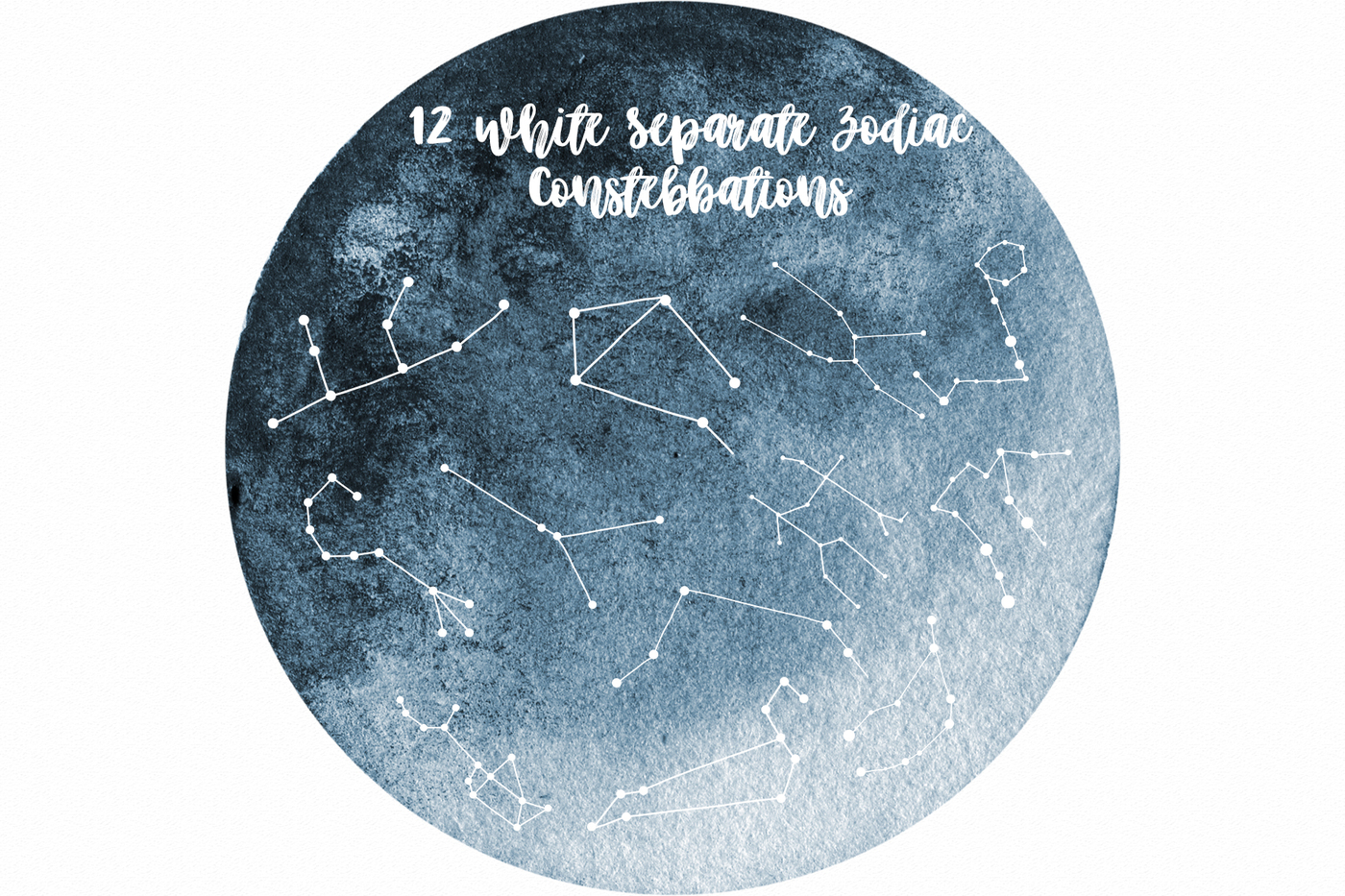 1400x933 Star Constellation Zodiac Watercolor By Springartshop - Zodiac Watercolor