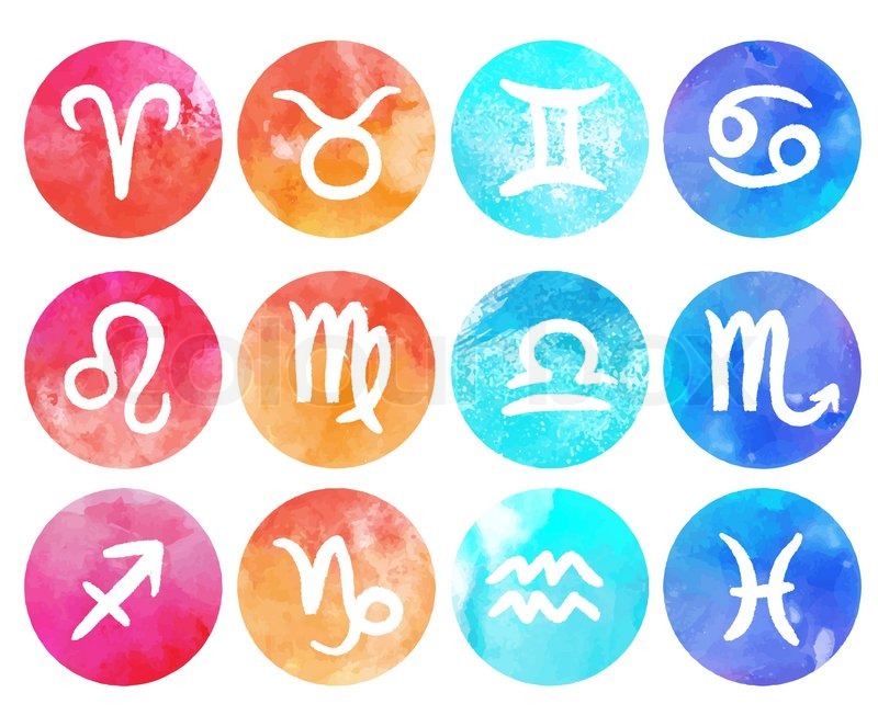 800x663 Watercolor Zodiac Icon Set, Vector Sign Stock Vector Colourbox - Zodiac Watercolor