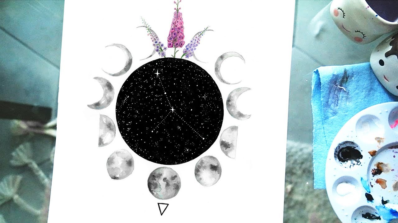 1280x720 Cancer Watercolor - Zodiac Watercolor